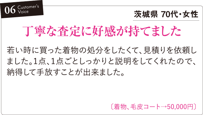 丁寧な査定に好感が持てました