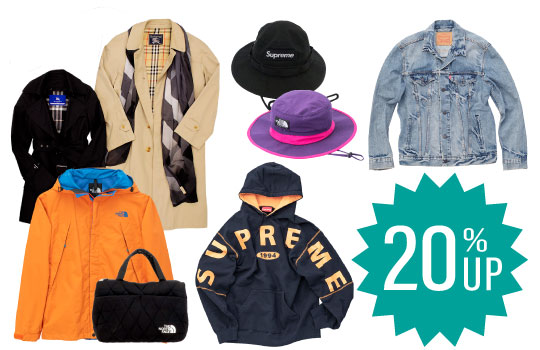 BURBERRY トレンチコート・Levi’s デニムジャケット・STUSSY・Supreme・THE NORTH FACEの買取UP